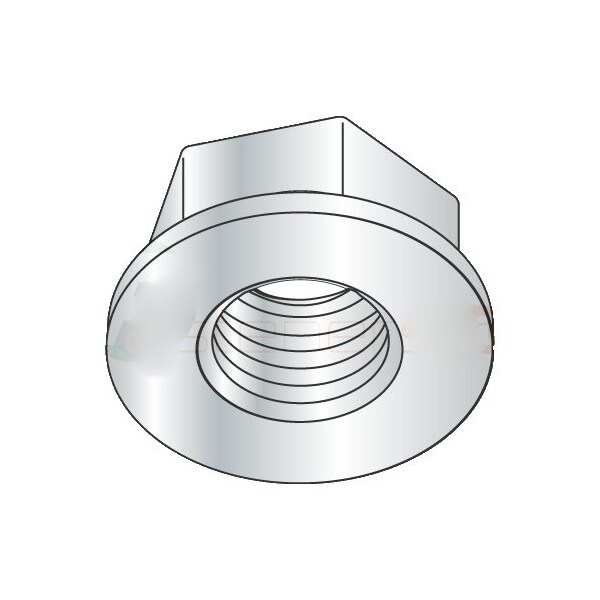 Newport Fasteners Flange Nut, 1/2"-13, Steel, Zinc Plated, 0.75 in Hex Wd, 0.31 in Hex Ht, 250 PK 233177 - main